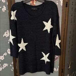 Lane Bryant Navy Blue Sweater with White  Stars